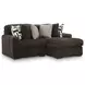 Midnight Madness Chocolate 2 Piece Modular Sectional with Chaise