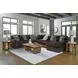 Midnight Madness Chocolate 6 Piece Modular Sectional and Chaise with Pillows