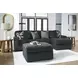 Midnight Madness Gunmetal 3 Piece Sectional with Chaise