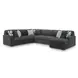 Midnight Madness Gunmetal 4 Piece Chaise Sectional