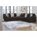 Midnight Madness Chocolate Brown 3 Piece Sectional