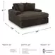 Midnight Madness Chocolate Brown Oversized Chaise