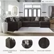 Midnight Madness Chocolate Brown 4 Piece Sectional with RAF Chaise