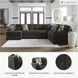 Midnight Madness Chocolate Brown 4 Piece Sectional with LAF Chaise