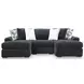 Midnight Madness Gunmetal 3 Piece Double Chaise Sectional