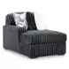 Midnight Madness Gunmetal 3 Piece Double Chaise Sectional