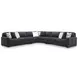 Midnight Madness Gunmetal 5 Piece LAF Sectional