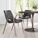 Desi Black Dining Chair with Walnut Legs Set Of 2