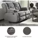 Tulen Gray 63" Reclining Loveseat