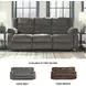 Tulen Gray 87" Reclining Sofa
