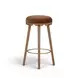 Oodle Bronze and Light Walnut Performance Vegan Mohair Upholstered Bar Stool