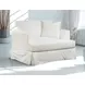Sutton Snow White Upholstered Chair and A Half with Pillow