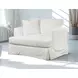 Sutton Snow White Upholstered Chair and A Half with Pillow