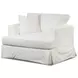 Sutton Snow White Upholstered Chair and A Half with Pillow