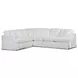 Sutton Snow White Modular Sectional with Pillows