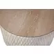 Lorenzo White Wash and Natural Round Travertine Top Coffee Table