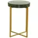 Marilee Rich Green and Sleek Brushed Gold Round Glass Top Accent Table
