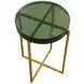 Marilee Rich Green and Sleek Brushed Gold Round Glass Top Accent Table