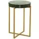 Marilee Rich Green and Sleek Brushed Gold Round Glass Top Accent Table