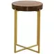 Marilee Vibrant Red and Sleek Brushed Gold Round Glass Top Accent Table