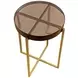 Marilee Vibrant Red and Sleek Brushed Gold Round Glass Top Accent Table