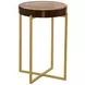 Marilee Vibrant Red and Sleek Brushed Gold Round Glass Top Accent Table