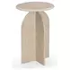 Abbey Feather Beige Round Marble Top Accent Table