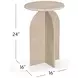 Abbey Feather Beige Round Marble Top Accent Table