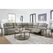 Brannigan Pebble 6 Piece Modular Power Reclining Sectional with Console and USB Charging