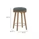 Oodle Green and Light Walnut Performance Vegan Mohair Upholstered Counter Height Stool