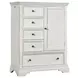 Olivia Brushed White 5 Drawer Chifferobe