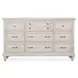 Newport Alabaster 9 Drawer Dresser with Rectangular Mirror