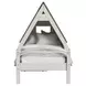 Lodge Cookies and Cream Twin Novelty Bed with Half Roof and Window