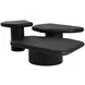 Della Black Free Form Large Concrete Top Outdoor Cocktail Table
