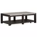 Plum Creek Ravenwood Black and White Rectangular Marble Top Cocktail Table