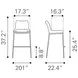Ace Black And Brushed Stainless Steel Counter Chair Set Of 2