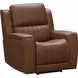 Pierce Homerun Cinnamon Leather Zero Gravity Power Reclining Living Room Set with Power Lumbar and USB Charging