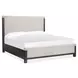 Plum Creek Ravenwood Black and Elite Dove Queen Upholstered Panel Bed