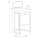 Sylvara Bravo Black and Halton Birch Performance Fabric Bar Stool