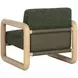 Cirro Noah Meadow and Ludlow Dark Olive Leather Upholstered Lounge Chair