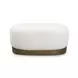 Domina Off White Upholstered Rectangular Ottoman