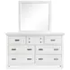 Harborwick White Dove 7 Drawer Dresser with Rectangular Mirror