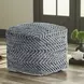 Chevron Blue Pouf