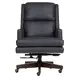 Admiral Luxe Midnight Leather Upholstered Executive Chair with Nailhead Trim