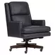 Admiral Luxe Midnight Leather Upholstered Executive Chair with Nailhead Trim
