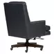 Admiral Luxe Midnight Leather Upholstered Executive Chair with Nailhead Trim