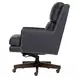 Admiral Luxe Midnight Leather Upholstered Executive Chair with Nailhead Trim