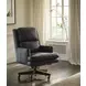 Admiral Luxe Midnight Leather Upholstered Executive Chair with Nailhead Trim