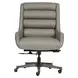 Drew Luxe Gray Leather Upholstered Executive Chair