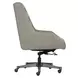 Drew Luxe Gray Leather Upholstered Executive Chair